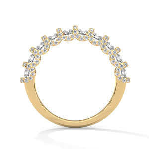 Anillo Clásico de Oro con Diamantes de Media Eternidad, con Piedras Cultivadas en Laboratorio, Elegante Regalo de Joyería para Aniversario de Bodas - Product Image 3