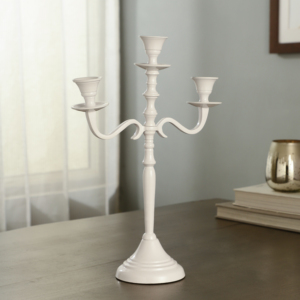 Candélabre de luxe vintage en aluminium à 3 bras, chandelier décoratif en métal, centre de table pour mariage, Noël, table à manger - Product Image 3