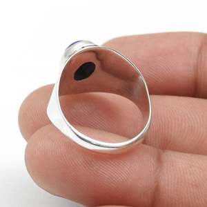 High Quality Original 925 Sterling Silver <b>Ring</b> With Oval Cut <b>Lapis</b> <b>Lazuli</b> Gemstone GRA Certified Wholesale Bohemian Jewelry - Product Image 4