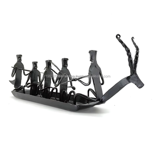 งานฝีมือของชนเผ่าทำจากทองเหลืองอินเดียรูปเรือโบราณ Kerala ศิลปะ (สีดำ12x4นิ้ว) รูปปั้นตกแต่งบ้านและสำนักงานขายดี - Product Image 6