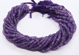 Cuentas facetadas de amatista africana natural de 5-6 mm, cuentas facetadas de amatista púrpura para la fabricación de joyería, suministros al por mayor. - Product Image 3