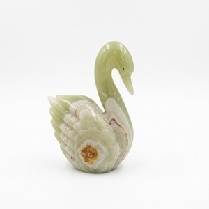 Compre Figuras de Ónix Blanco Cisne de Alta Calidad al por Mayor, Talladas en Mármol, Estilo Animal, con Diseño de Logotipo Personalizado - Product Image 1
