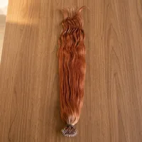 Extensions de cheveux humains indiennes Nano Ring, blond cendré, double épaisseur, Remy, cuticules alignées, pré-collées, fabriquées à la machine