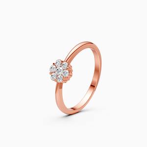 Bague à grappe florale avec diamants de laboratoire de 0,17 carat en or jaune 9 carats, or blanc, or rose - Product Image 1