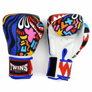 Guantes de Boxeo de Piel Azules Personalizados al por Mayor, Novedades, con Cierre de Gancho y Bucle Ajustable, para Kick Boxing y Artes Marciales - Product Image 1