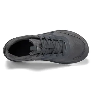 Chaussures décontractées en cuir pour hommes, grandes tailles 47 48, pour pieds larges, à bout large, noir et gris, Dropshipping - Product Image 6
