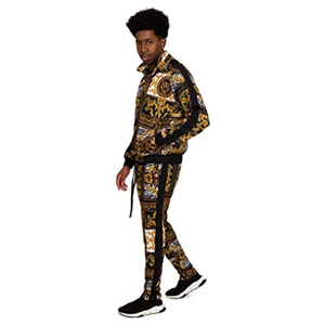 Ensemble survêtement homme avec sweat à capuche et pantalon de jogging imprimé Galaxy, tenue décontractée streetwear et sportswear deux pièces avec design graphique 3D - Product Image 2