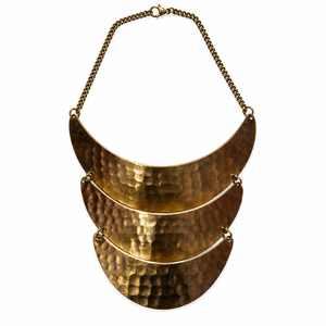 Collar de latón dorado con diseño geométrico, colgante de media luna tribal con cadena, joyería llamativa al por mayor para minoristas - Product Image 4