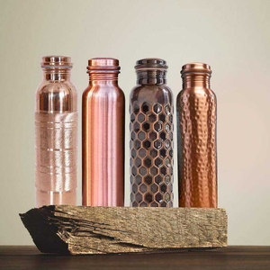 Traditional Copper Water <b>Bottle</b> with Hammered Finish, Stylish and Durable Design - Product Image 3