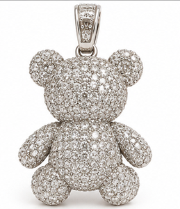 Colgante de Oso de Peluche de Plata de Ley 925 con Microincrustaciones de Moissanita, Collar con Dije de Animal, Joyería Personalizada, Regalo - Product Image 5
