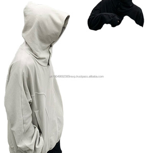 Vente en gros de sweat à capuche oversize avec épaules tombantes demi-cou à capuche personnalisé col haut pull à capuche hiver sweat à capuche épais - Product Image 4