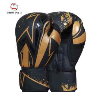 Guantes de Boxeo de Lujo con Estampado Dorado, Guantes de Boxeo de PU Económicos, Proveedor de Guantes de Boxeo de Grado Profesional - Product Image 2