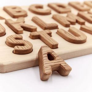 Letras del alfabeto de madera inspiradoras para el centro de aprendizaje infantil, exhibición educativa de colores brillantes - Product Image 5