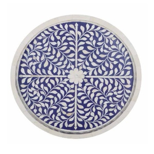 High Quality Handmade Bone Inlay Serving <b>Tray</b> Moroccan Pattern Black Cream Color Modern Decorative <b>Kitchen</b> <b>Tray</b> for Tea Serving - Product Image 5