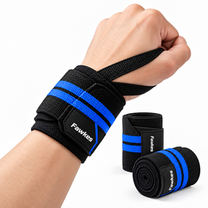 Correas de soporte para muñeca Fawkes, color negro con rayas verdes neón, cierre ajustable con gancho y bucle para levantamiento de pesas y entrenamiento de fuerza - Product Image 2