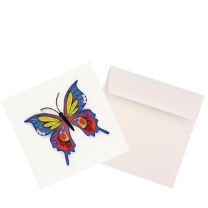 Carte de vœux artisanale en quilling, motif papillon, thème animal, avec enveloppe, pour cadeau d'art papier, vente en gros - Product Image 3