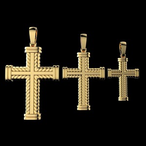 Colgante de Cruz Sencilla en Plata 925 Bañada en Oro de 14K, Collar Hip Hop con Diamante Moissanita, Fe que Nunca se Desvanece - Product Image 3