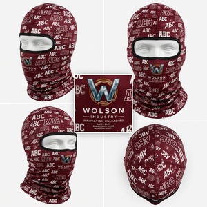 Balaclava de sport personnalisée par sublimation Wolson Industry, respirante, imperméable, couvrant entièrement la tête, 100% polyester, pour le cyclisme et la course à pied - Product Image 5