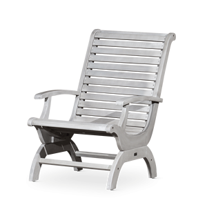 Sedia da giardino in eucalipto grigio argento - Product Image 1