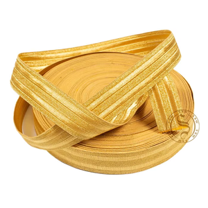 Dentelle française dorée écologique OEM pour uniforme d'aviation, galon de pilote de ligne, tresses en dentelle, garniture en fil de bouillon - Product Image 1