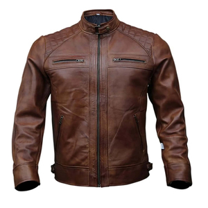Blouson en cuir pour homme, style motard, tendance 2026, en similicuir ou cuir de vachette, qualité supérieure, personnalisable, nouvelle collection - Product Image 6