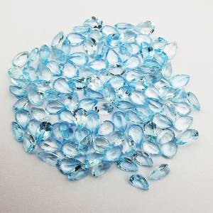 บลูโทแพซธรรมชาติทรงลูกแพร์เจียระไนแบบเหลี่ยม  ขนาดมาตรฐาน  พร้อมใบรับรอง  ไม่ผ่านการปรับแต่ง  พร้อมสำหรับการฝังในเครื่องประดับ - Product Image 2