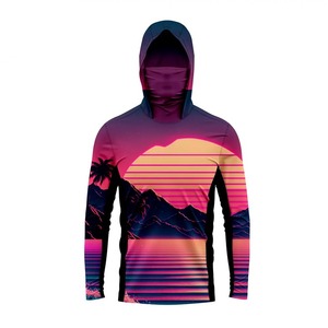 Sweat à capuche de pêche unisexe avec logo personnalisé, protection solaire UPF50, séchage rapide, respirant, imperméable, en Spandex/Polyester, motif camouflage, taille plus - Product Image 1