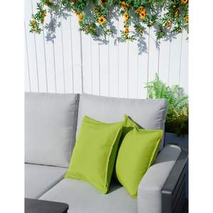 Set of 2 16.54\" X 16.54\" <b>Outdoor</b> Patio Green <b>Throw</b> Pillows Durable Polyester Fabric - Product Image 4