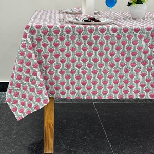 Mantel con Estampado Floral, Lino y Algodón, Azul y Blanco Clásico, Decoración del Hogar, Lavable, Rectangular - Product Image 2