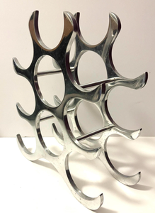Support à bouteilles de vin en métal doré, design pour la maison, outil de bar durable pour la décoration de fête, support à bouteilles de vin géométrique autoportant - Product Image 2