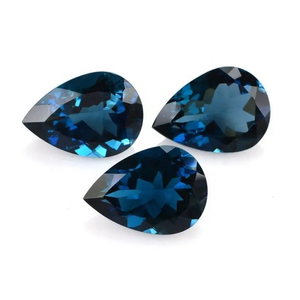 La mejor calidad, 7x10mm, Topacio Azul Londres Natural, forma de pera facetada, piedra preciosa suelta certificada, Compre Ahora de un fabricante verificado - Product Image 1