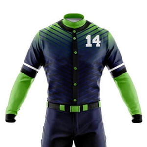 Ensemble uniforme de baseball pour hommes, maillot et pantalon sublimés, manches longues, anti-humidité, coupe ajustée, toutes saisons, numéro d'équipe 14 - Product Image 4