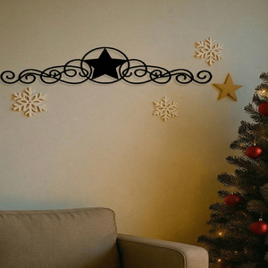 CIFbuy Stella da Parete Vintage in Metallo Nero, Decorazione Rustica Stile Fattoria Western per Natale, Halloween, Feste e TikTok - Product Image 6