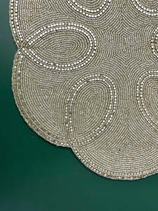 Handmade Beaded Placemat Geometric Pattern Bohemian Style Table <b>Mat</b> Decorative Charger <b>Plate</b> Washable Home Use - Product Image 4