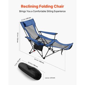 Chaise de plage pliable en maille portable avec fonction inclinable, 4 positions réglables pour adultes, avec appui-tête, repose-pieds et sangles de maintien - Product Image 2