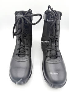 Bottes de travail tactiques en cuir noir pour hommes, 8 pouces, légères, durables, bottes de sécurité pour l'extérieur - Product Image 6