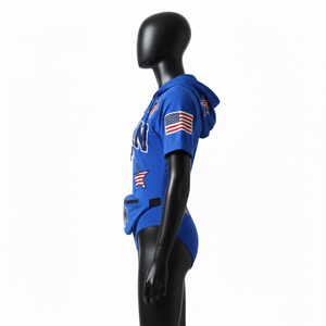 Traje de Baño Azul Océano de Nylon y Elastano de 240 GSM con Sensación de Lujo, Transpirable, Elástico, con Estampado de Parches y Logotipo Personalizado para Mujer - Product Image 3