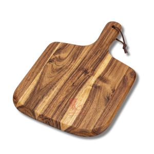 Tabla de cortar de madera de acacia con mango de madera, forma rectangular, apta para lavavajillas, 2.0 cm de grosor, para carne, pan y verduras - Product Image 1