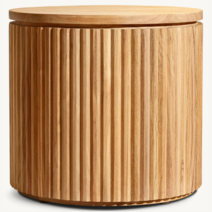 Muebles de mesa redonda de madera de teca con un diseño moderno, aptos para uso en exteriores o interiores, resistentes y antidecayentes. - Product Image 3
