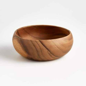 Bol à salade décoratif en bois fait main, bol de service en bois de manguier de haute qualité, finition personnalisée, design moderne, silicone écologique - Product Image 3