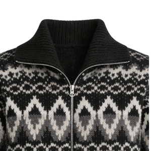 Chaqueta de Punto Fairisle para Mujer, con Cierre Frontal, Estampada, de Manga Larga, Cálida, Estilo Cárdigan, para Clima Frío - Product Image 6