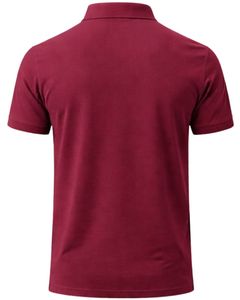 Polo en coton pour homme personnalisé, couleur bordeaux, coupe classique, manches courtes, vêtements décontractés d'été, logo personnalisé, fabricant OEM, approvisionnement en gros - Product Image 2