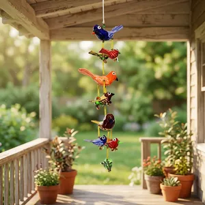 Decoración Colgante de Pájaros Coloridos Hechos a Mano al por Mayor, Adorno Tradicional de Pájaros para Pared, Decoración del Hogar, Sala de Estar, Balcón, Jardín - Product Image 2