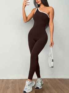 2026 Latest Arrival Women's Breathable Jumpsuit High Quality Casual Fitness <strong>Dungaree</strong> Suit Whole Sale Size - Product Image 2