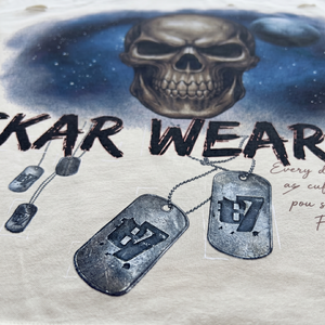 Askar เสื้อยืดโอเวอร์ไซส์สำหรับผู้ชาย, เสื้อยืดคอกลมแขนสั้นพิมพ์ลายกะโหลกสไตล์สตรีทไซส์ใหญ่ - Product Image 2