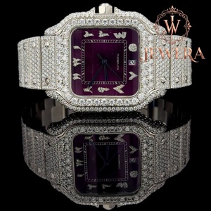 Montre Diamantée en Acier Inoxydable Premium Mossinate à Mouvement Quartz, Design Unisexe Élégant pour le Bureau, les Fêtes ou le Quotidien – Offre Spéciale - Product Image 1