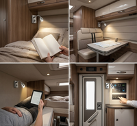 Applique murale LED réglable pour camping-car, 12V DC, lampe de lecture et de travail avec interrupteur pour caravane et camping-car