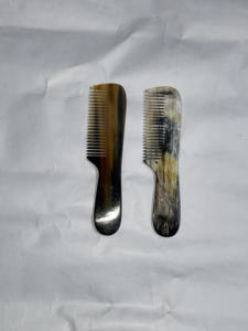 หวีเขาควายหวีปากกว้างเป็นมิตรต่อสิ่งแวดล้อมสำหรับใช้ในบ้านหรือเดินทางคุณสมบัติการนวดเขาสัตว์ธรรมชาติ - Product Image 4