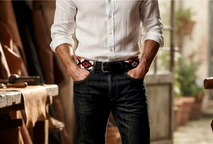 Ceinture en cuir artisanale ROYAL INTERNATIONAL pour hommes |   Fil ciré équestre de qualité supérieure, durable, personnalisable en couleur et taille - Product Image 2