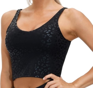 Top Corto Reversible de Yoga con Estampado Animal Negro, Elástico en Cuatro Direcciones, Ecológico y Cómodo - Product Image 2